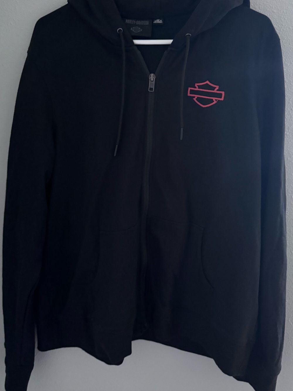 Harley-Davidson Black Hoodie with Orange Bar & Shield Logo